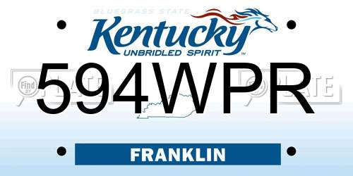 594WPR Kentucky License Plate