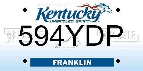 594YDP Kentucky License Plate