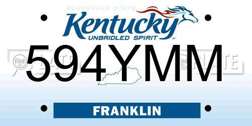 594YMM Kentucky License Plate