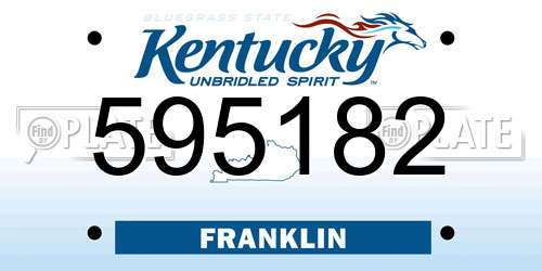 595182 Kentucky License Plate