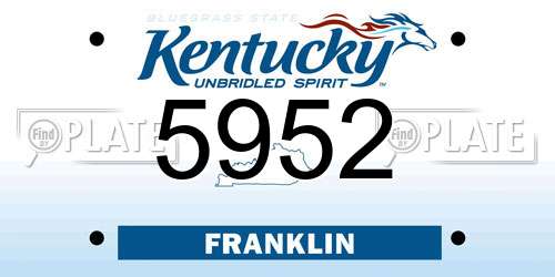 5952 Kentucky License Plate