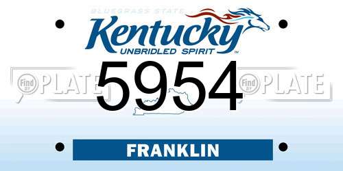 5954 Kentucky License Plate