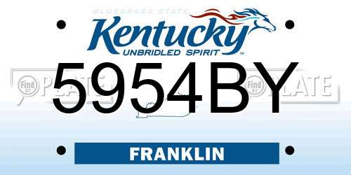 5954BY Kentucky License Plate