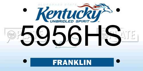 5956HS Kentucky License Plate