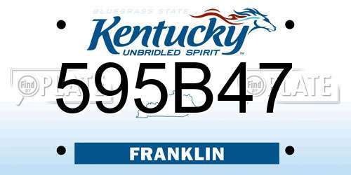 595B47 Kentucky License Plate