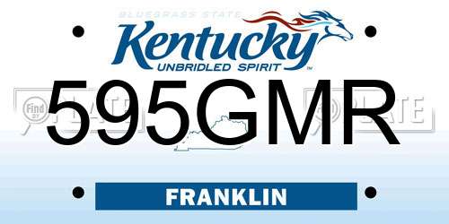 595GMR Kentucky License Plate