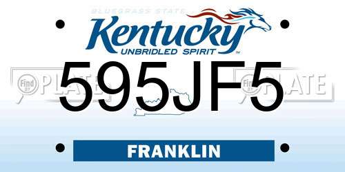 595JF5 Kentucky License Plate