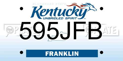 595JFB Kentucky License Plate