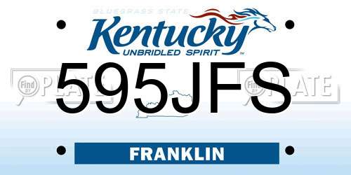 595JFS Kentucky License Plate