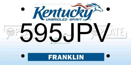 595JPV Kentucky License Plate