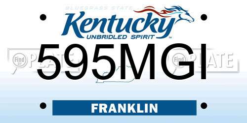 595MGI Kentucky License Plate