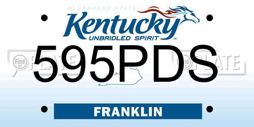 595PDS Kentucky License Plate