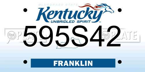 595S42 Kentucky License Plate