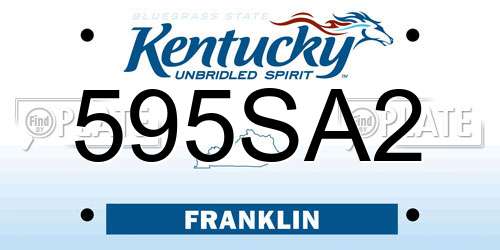 595SA2 Kentucky License Plate
