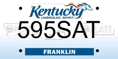 595SAT Kentucky License Plate
