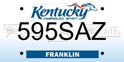 595SAZ Kentucky License Plate