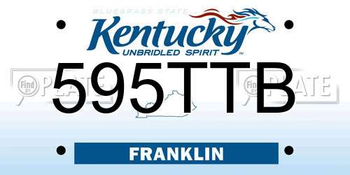 595TTB Kentucky License Plate