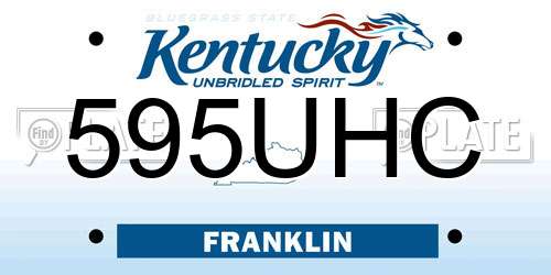 595UHC Kentucky License Plate