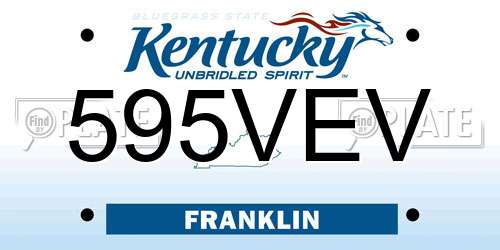 595VEV Kentucky License Plate