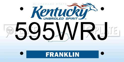 595WRJ Kentucky License Plate