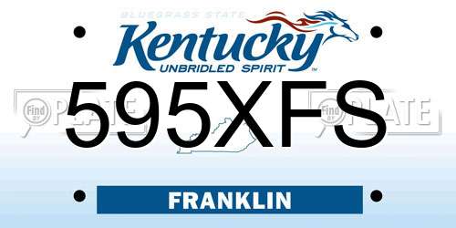 595XFS Kentucky License Plate