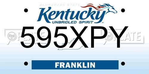 595XPY Kentucky License Plate