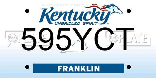 595YCT Kentucky License Plate
