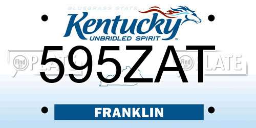 595ZAT Kentucky License Plate