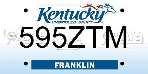 595ZTM Kentucky License Plate
