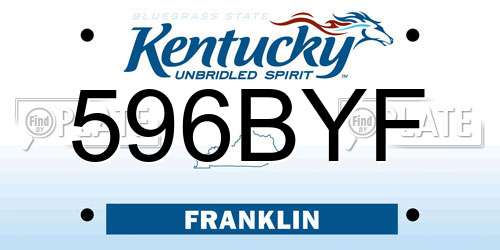 596BYF Kentucky License Plate