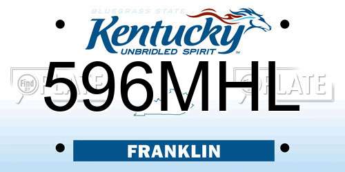 596MHL Kentucky License Plate