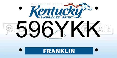 596YKK Kentucky License Plate