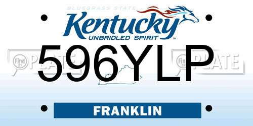 596YLP Kentucky License Plate