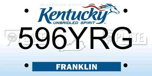 596YRG Kentucky License Plate
