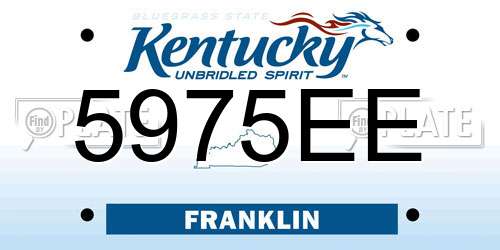 5975EE Kentucky License Plate