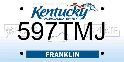 597TMJ Kentucky License Plate