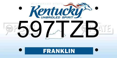597TZB Kentucky License Plate