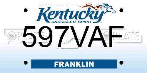 597VAF Kentucky License Plate