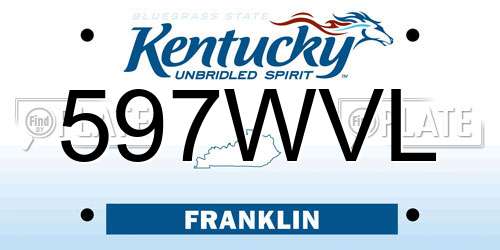 597WVL Kentucky License Plate