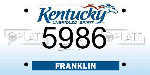 5986 Kentucky License Plate