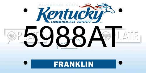 5988AT Kentucky License Plate