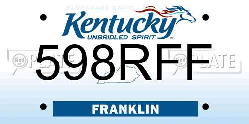 598RFF Kentucky License Plate