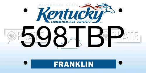 598TBP Kentucky License Plate