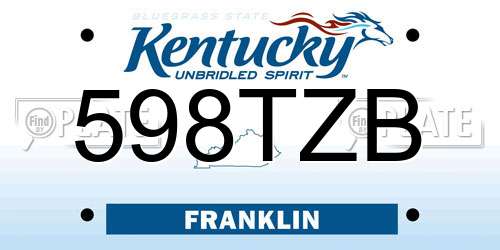 598TZB Kentucky License Plate