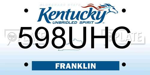598UHC Kentucky License Plate