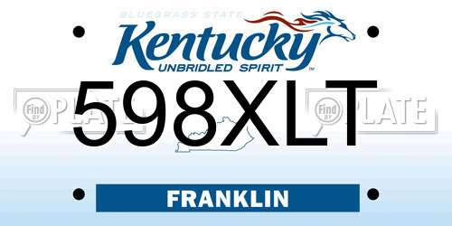 598XLT Kentucky License Plate