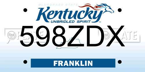 598ZDX Kentucky License Plate