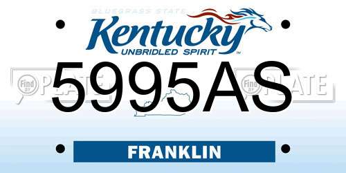 5995AS Kentucky License Plate