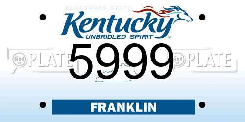 5999 Kentucky License Plate