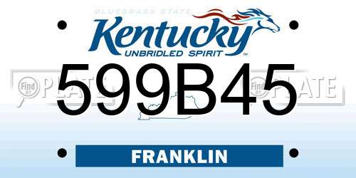 599B45 Kentucky License Plate